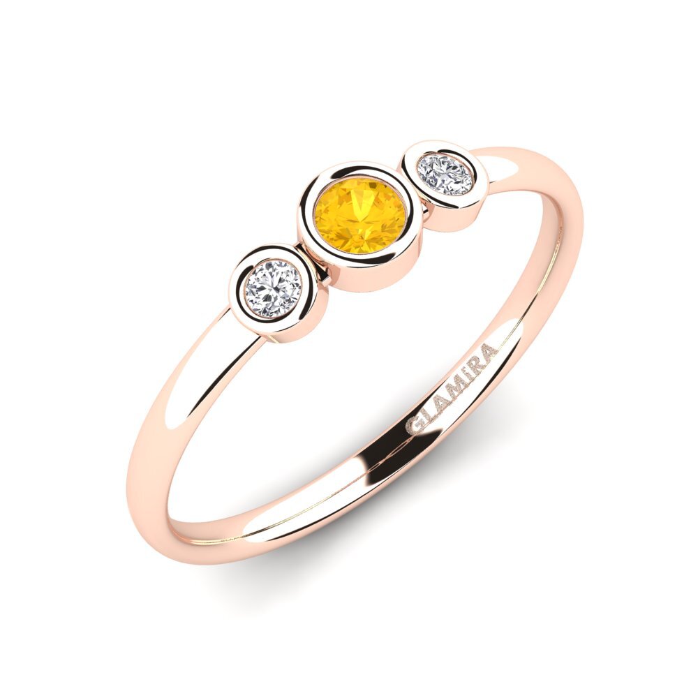 9k Rose Gold Citrine Engagement Ring Akee