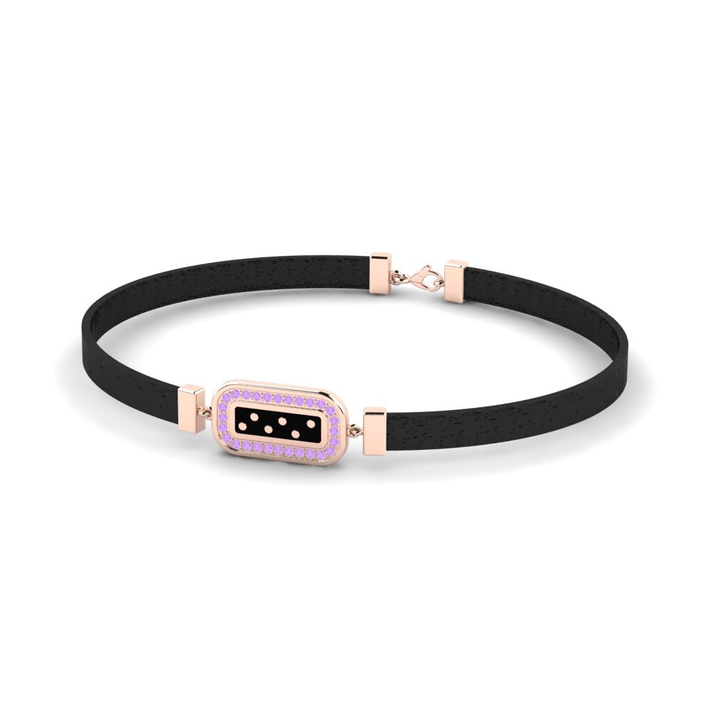 9ct Rose Gold Amethyst Men's Bracelet Akihito