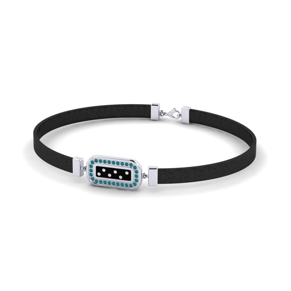 950 Palladium Blue Diamond Men's Bracelet Akihito