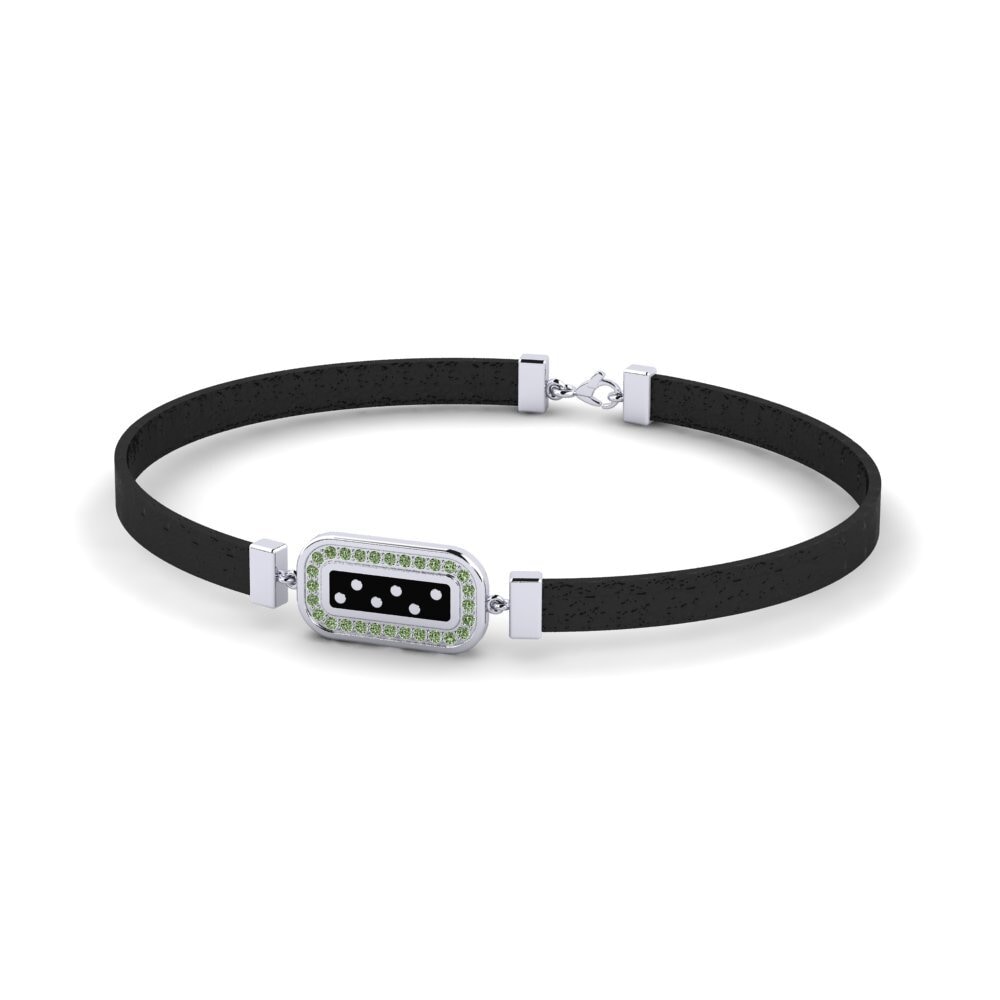 950 Palladium Green Diamond Men's Bracelet Akihito