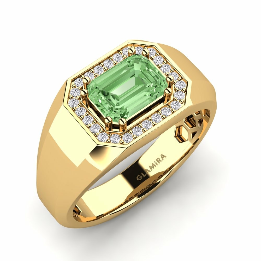 Diamante Verde Anel masculino Akmal