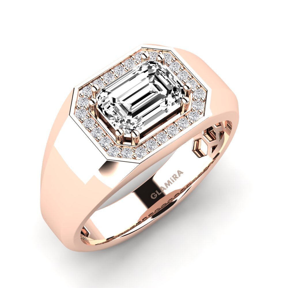 Oro Rosso 585 Moissanite Anello da uomo Akmal
