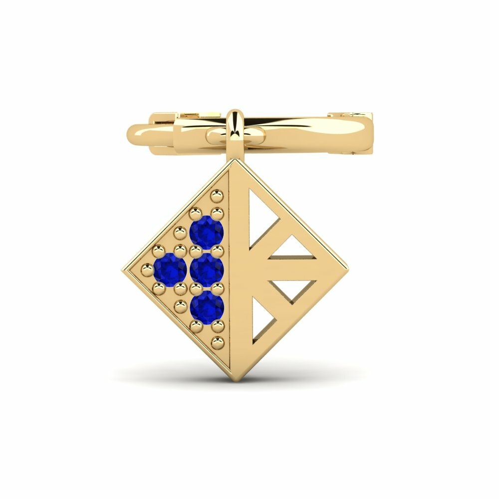 Xỏ khuyên tai Akrolit Đá Sapphire