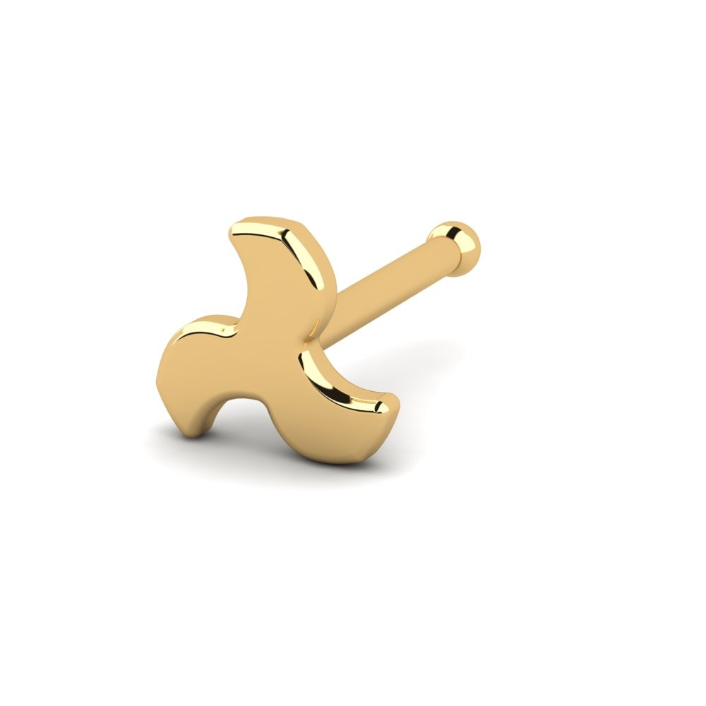 14k Yellow Gold Nose Pin Akshay