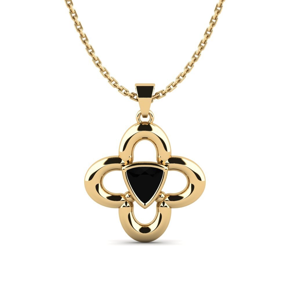 Trillion Black Sapphire Women's Pendant Alahu