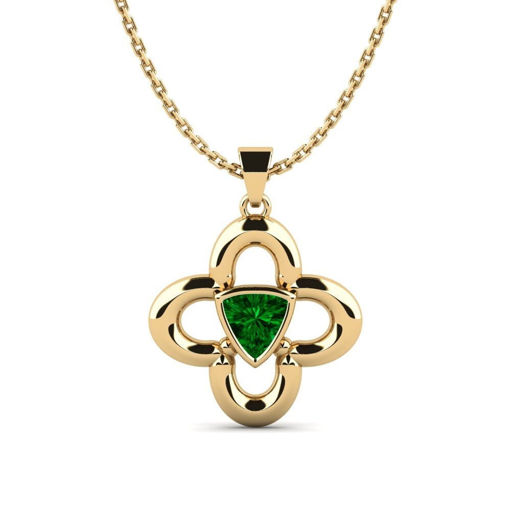 Trillion Green Zirconia Pendant Alahu