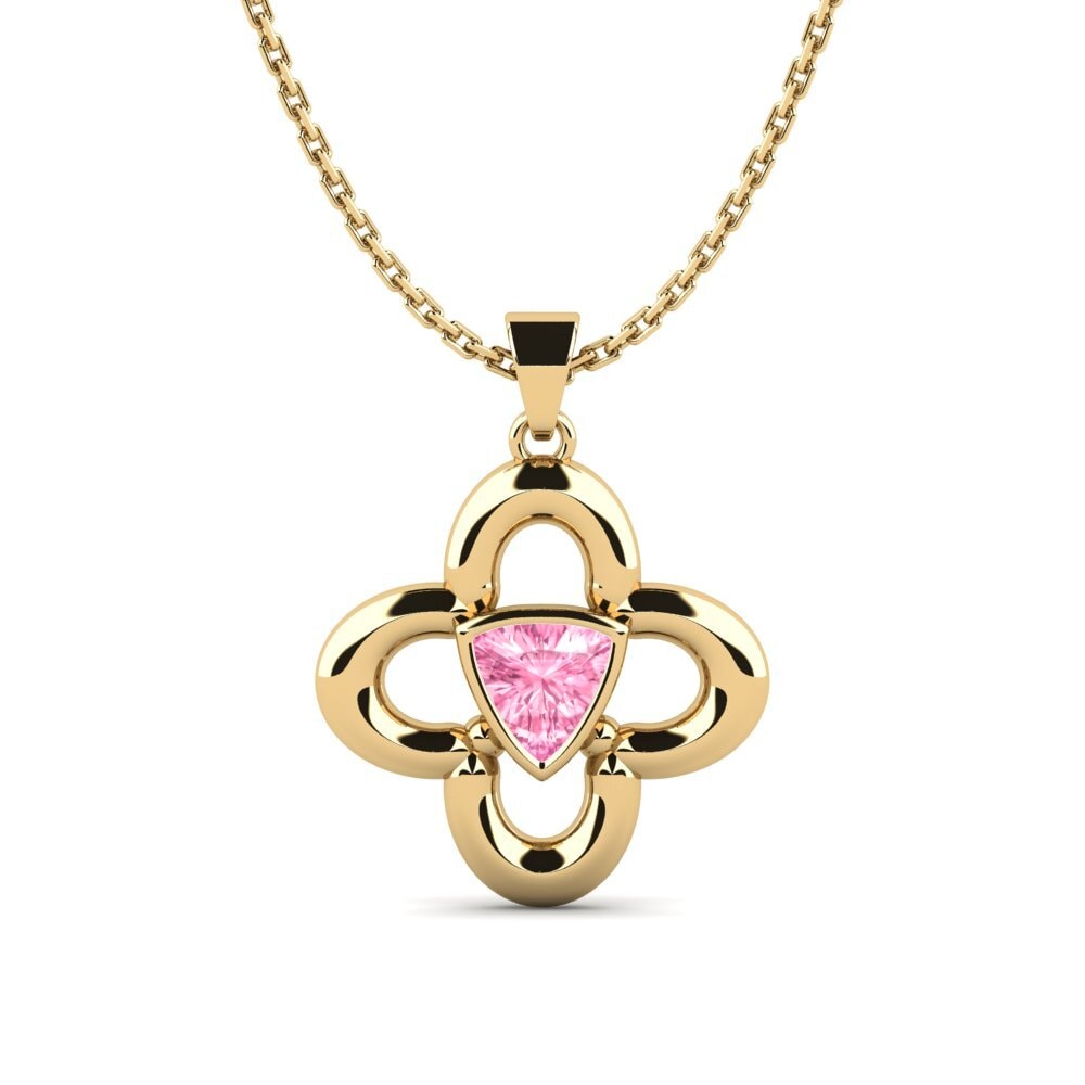 Trillion Pink Sapphire Pendant Alahu