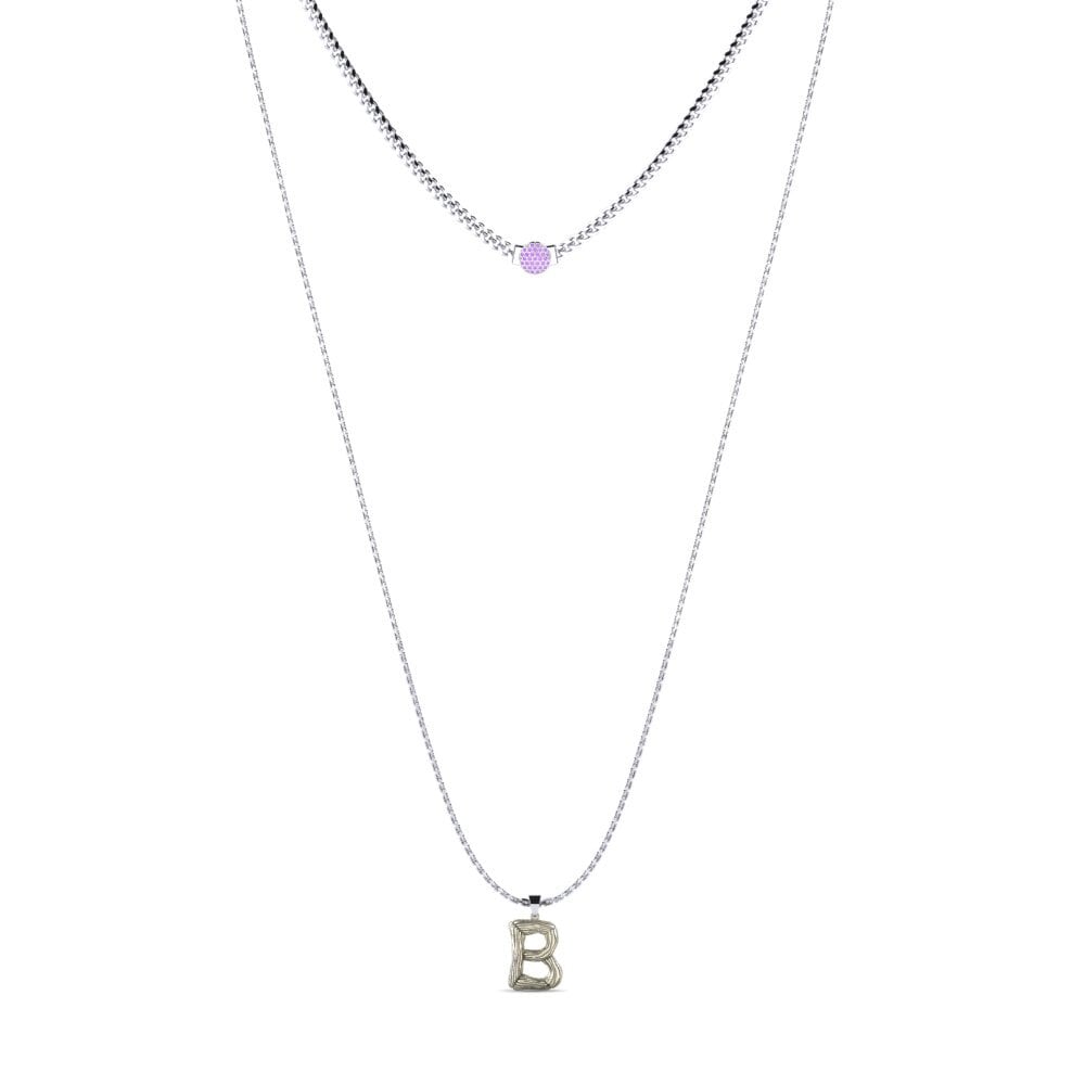 Rund Amethyst Damen halskette Alaida B