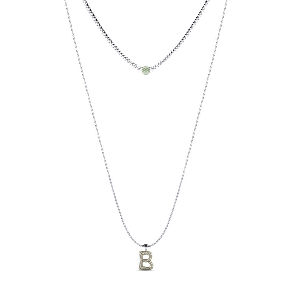 Rund Grüner Diamant Damen halskette Alaida B