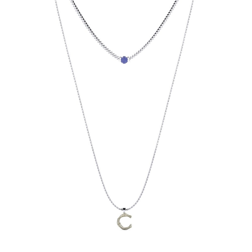 Rund Saphir Damen halskette Alaida C