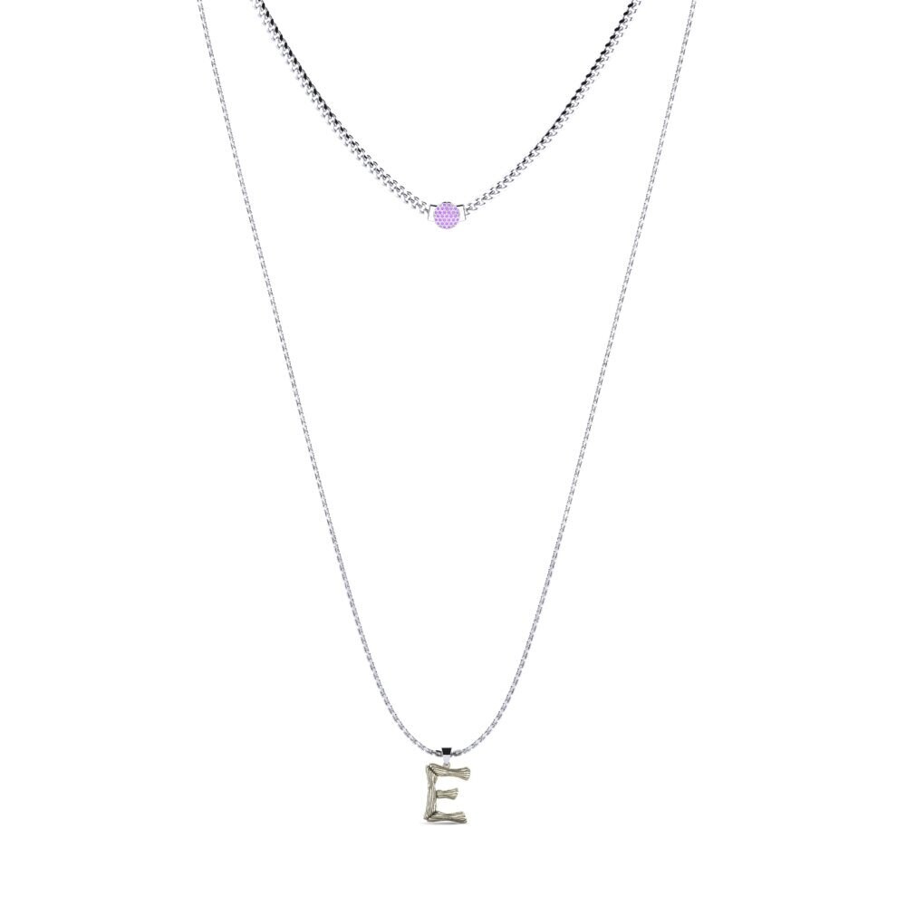 Rund Amethyst Damen halskette Alaida E