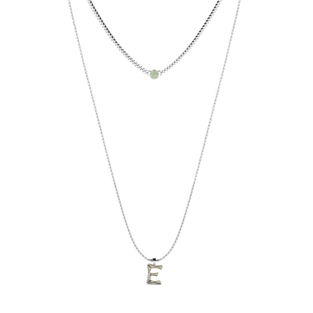 Rund Grüner Diamant Damen halskette Alaida E