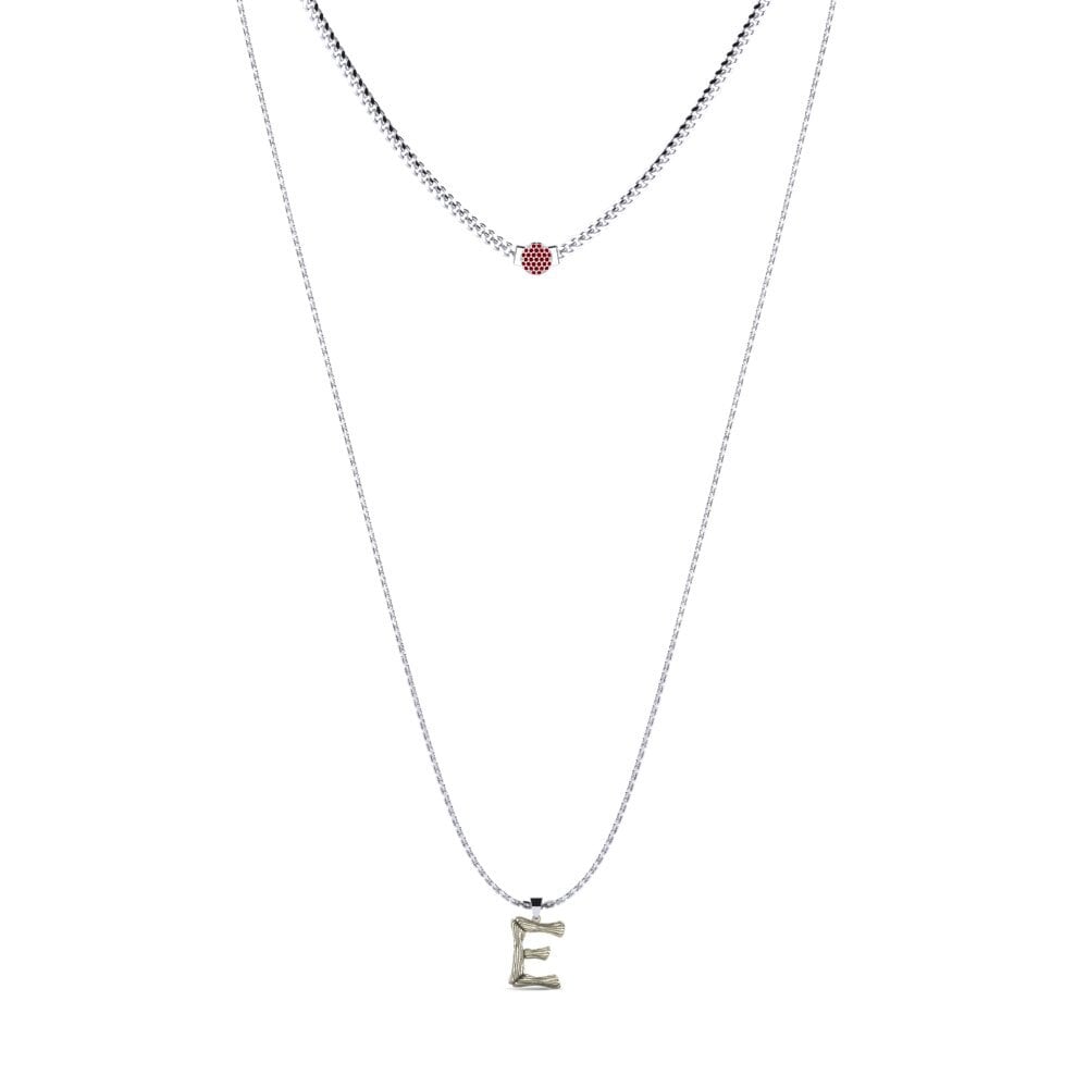 Rund Roter Zirkonia Damen halskette Alaida E