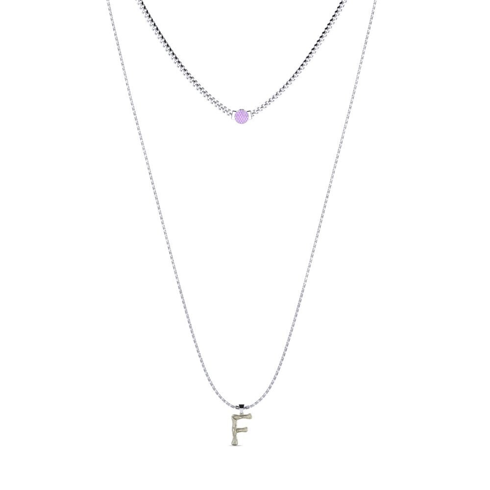 Rund Amethyst Damen halskette Alaida F
