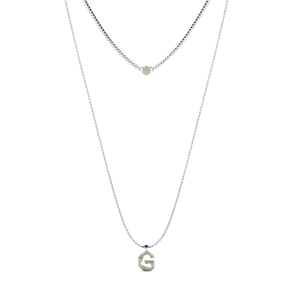 Rund Grüner Diamant Damen halskette Alaida G