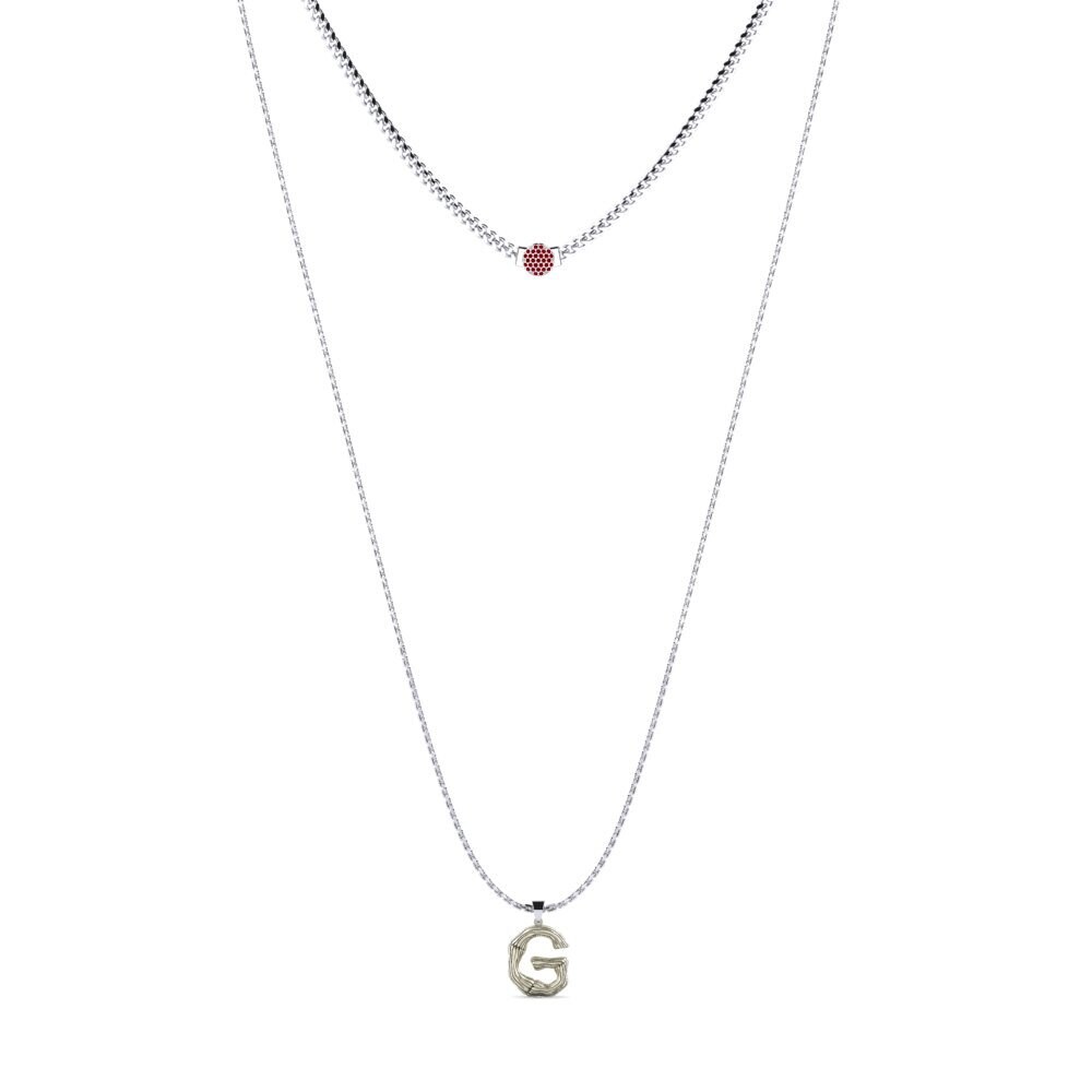 Rund Roter Zirkonia Damen halskette Alaida G
