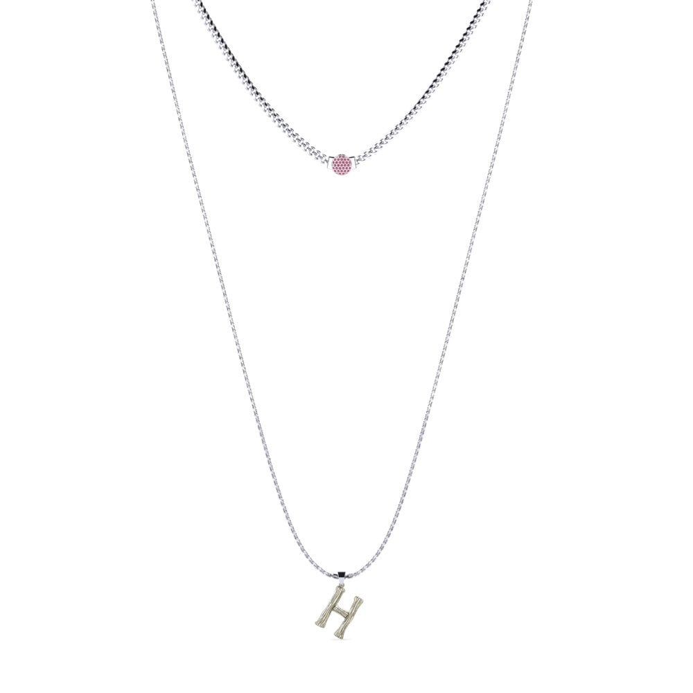 Rund Rhodolit-Granat Damen halskette Alaida H