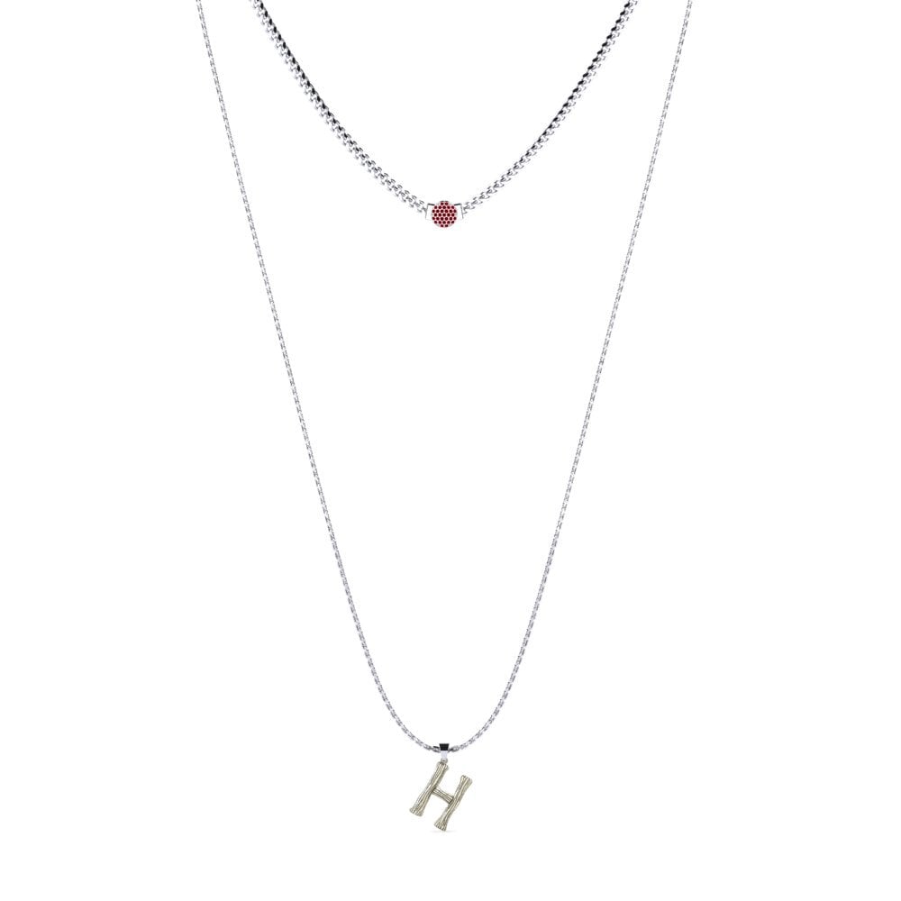 Rund Roter Zirkonia Damen halskette Alaida H