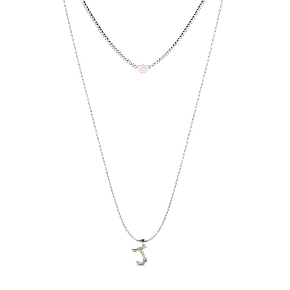 Rund Rosa Saphir Damen halskette Alaida J