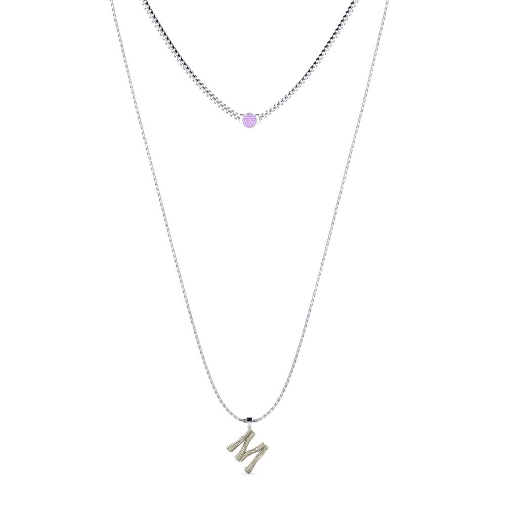 Weißgold 750 Amethyst Damen halskette Alaida M