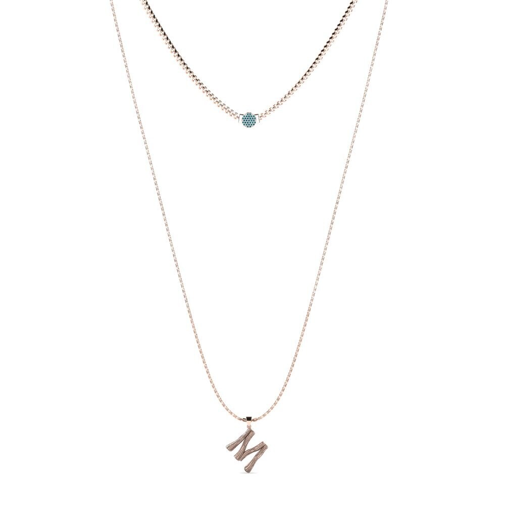 Rotgold 585 Blauer Diamant Damen halskette Alaida M