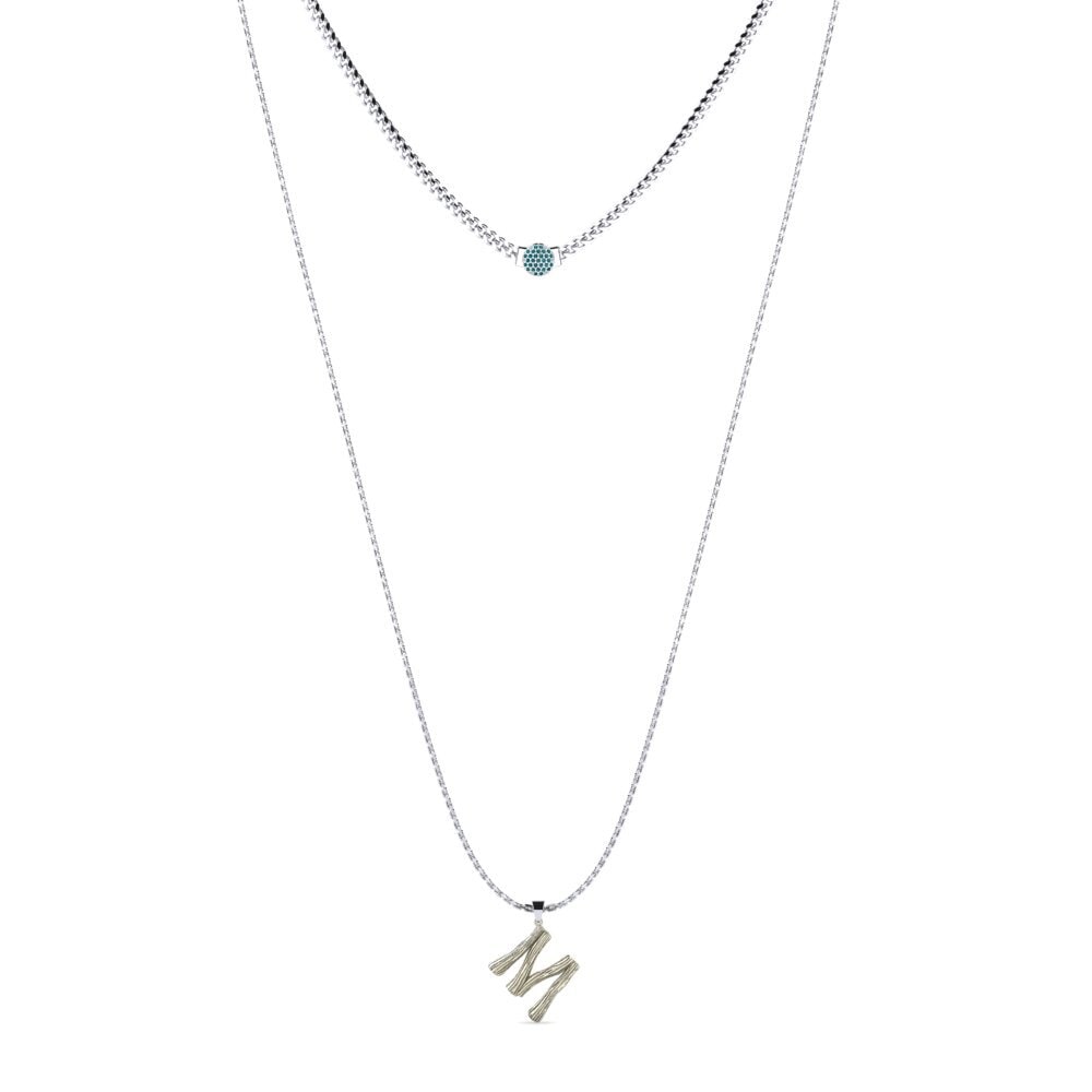 950 Palladium Blauer Diamant Damen halskette Alaida M