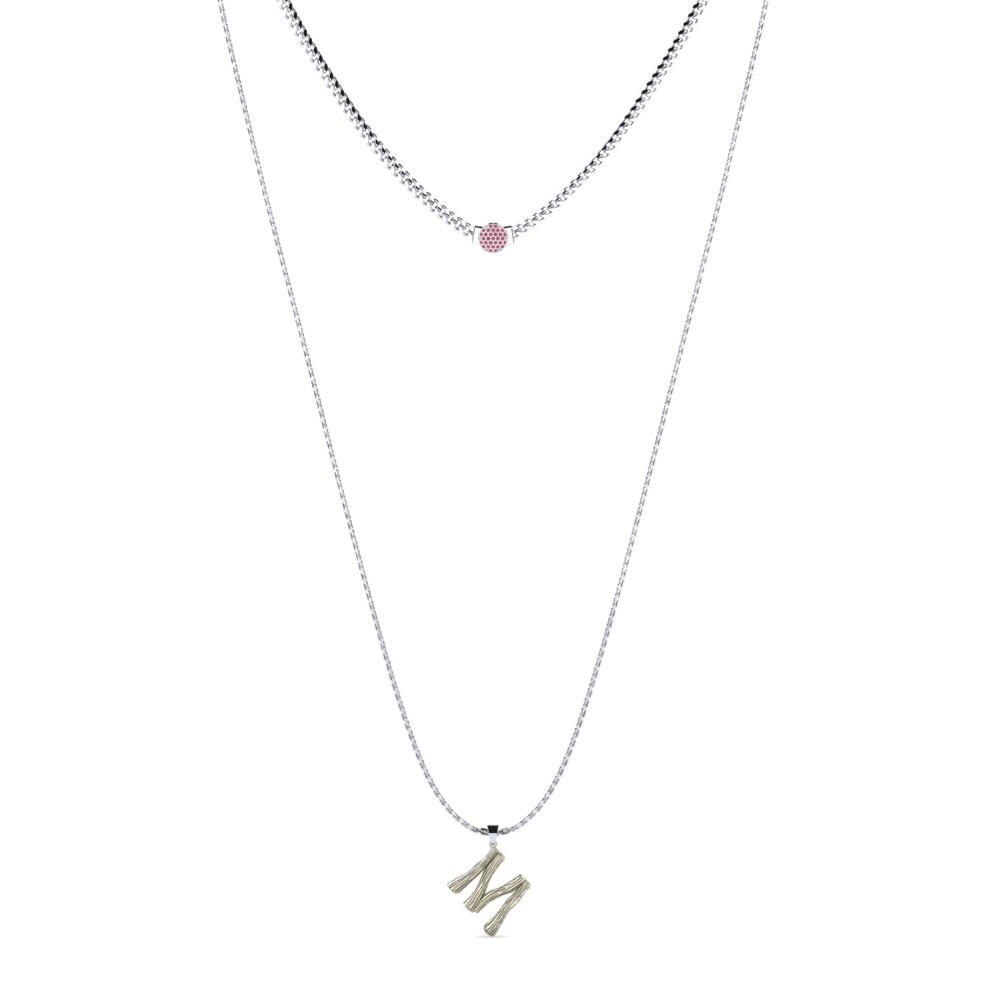 Weißgold 750 Rhodolit-Granat Damen halskette Alaida M