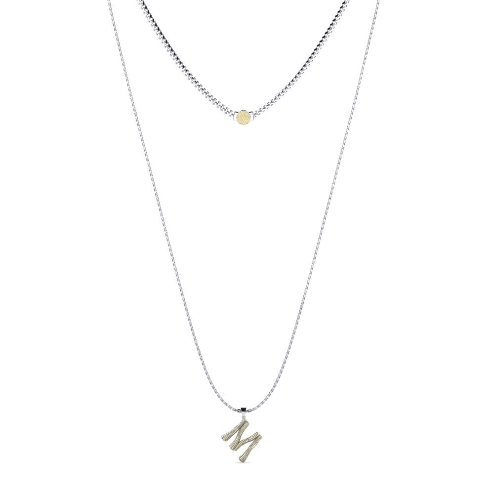 950 Palladium Gelber Diamant Damen halskette Alaida M