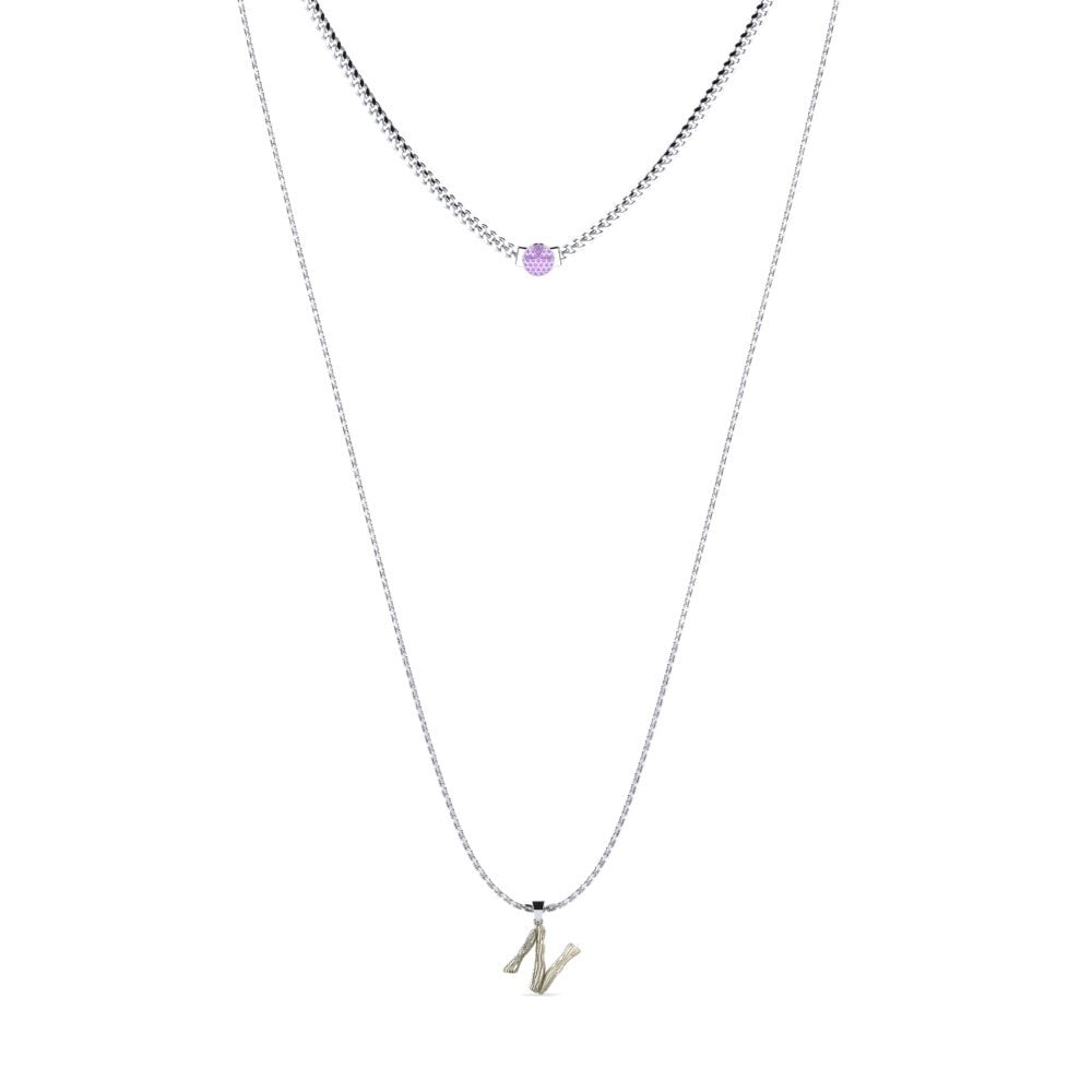 Rund Amethyst Damen halskette Alaida N