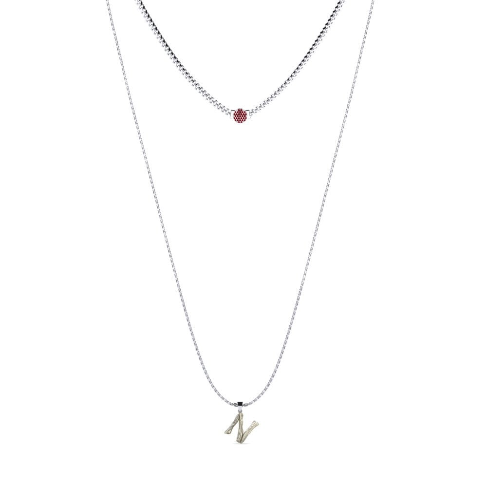 Rund Roter Zirkonia Damen halskette Alaida N