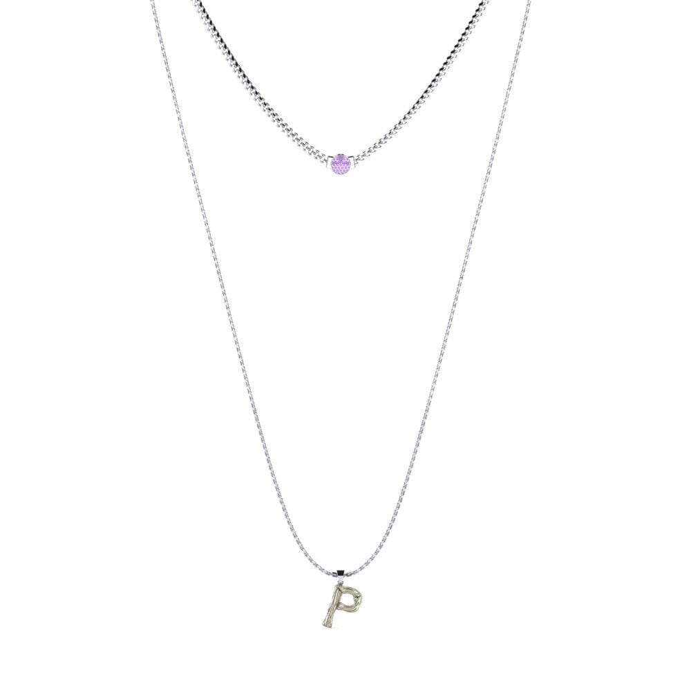 Rund Amethyst Damen halskette Alaida P