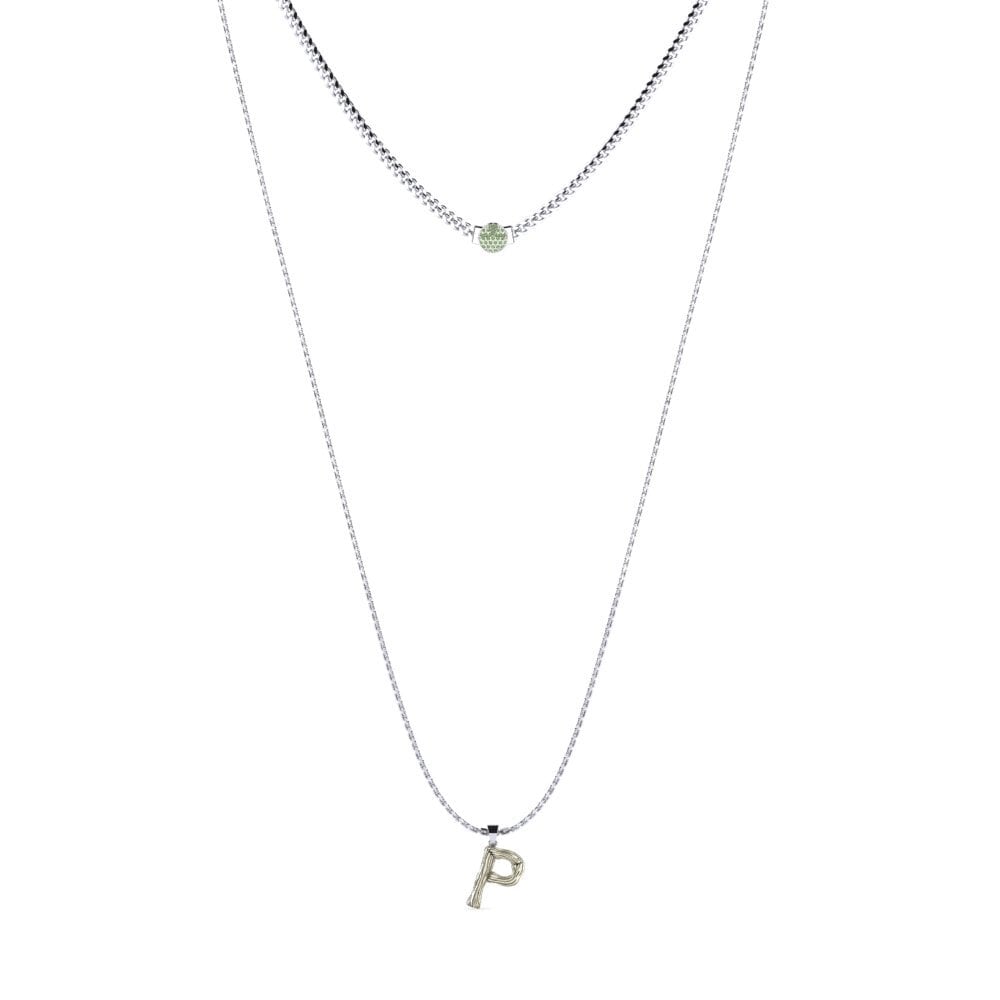 Rund Grüner Diamant Damen halskette Alaida P