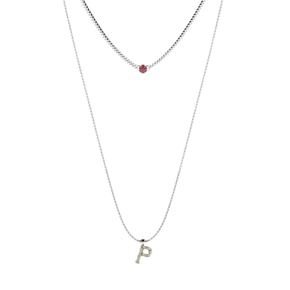 Rund Roter Zirkonia Damen halskette Alaida P