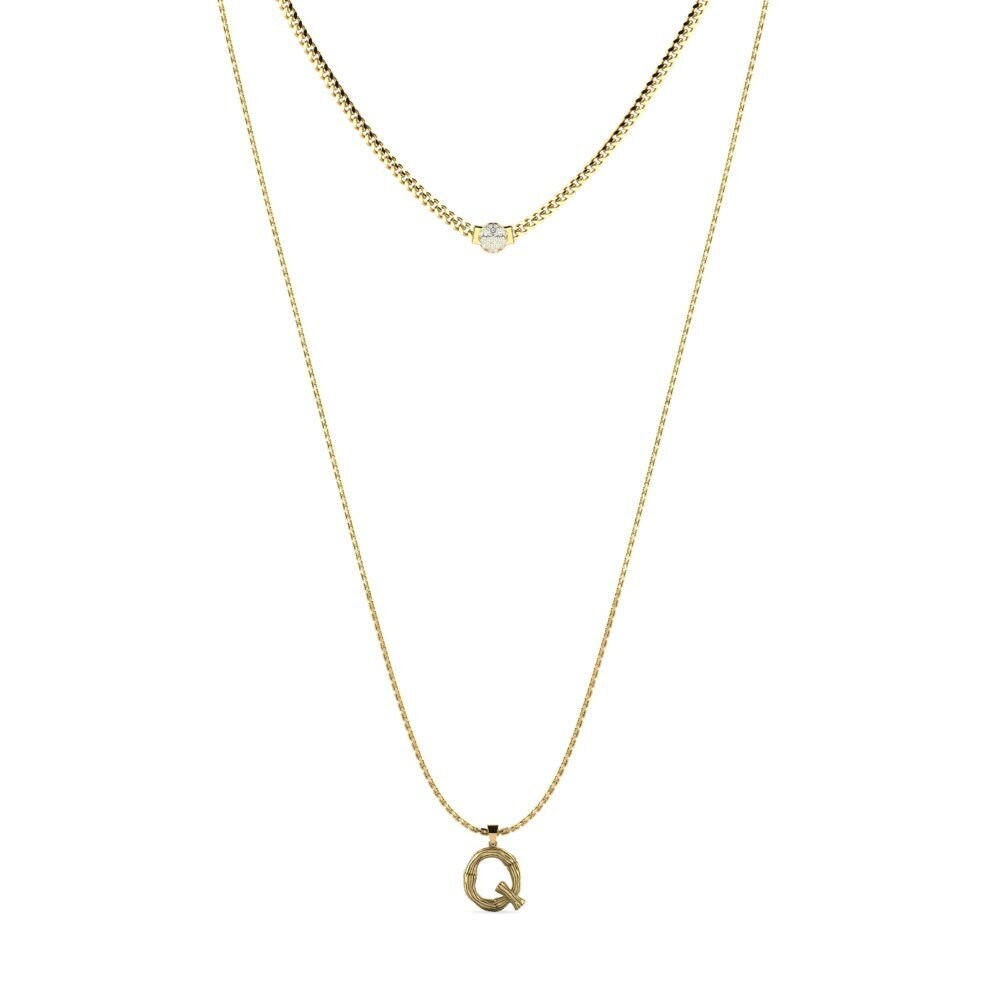 Gelbgold 585 Weißer Saphir Damen halskette Alaida Q