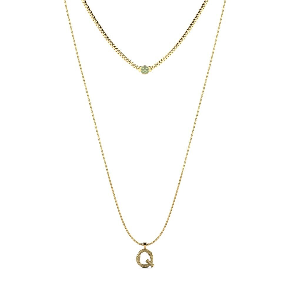 Gelbgold 585 Grüner Diamant Damen halskette Alaida Q