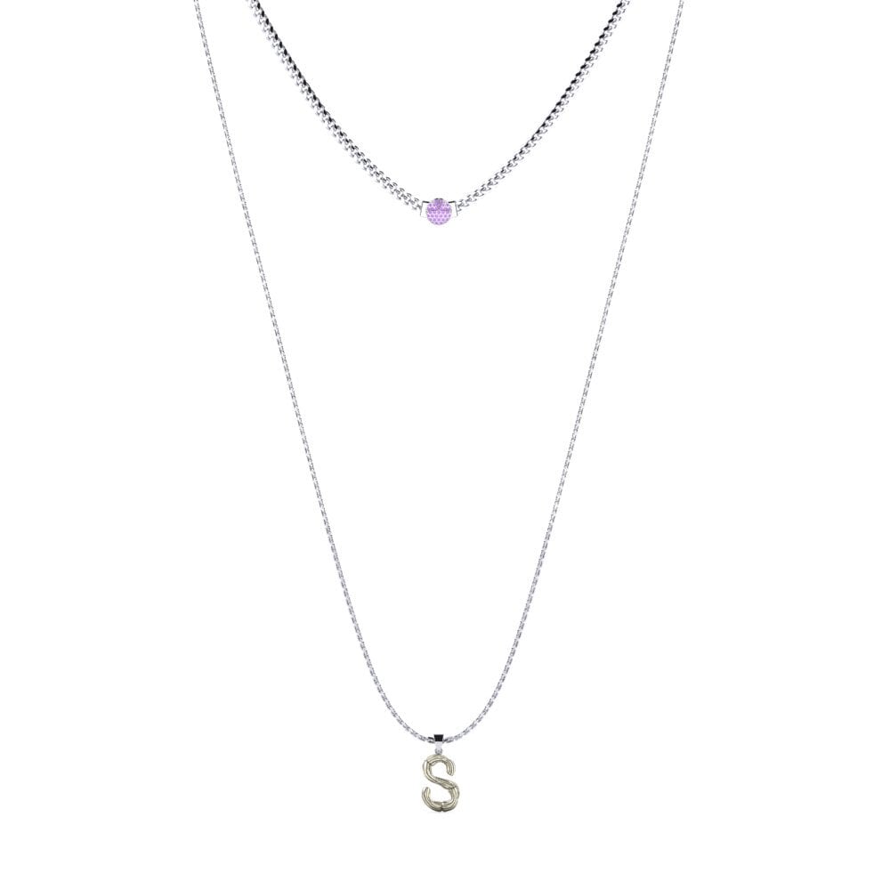 Weißgold 750 Amethyst Damen halskette Alaida S