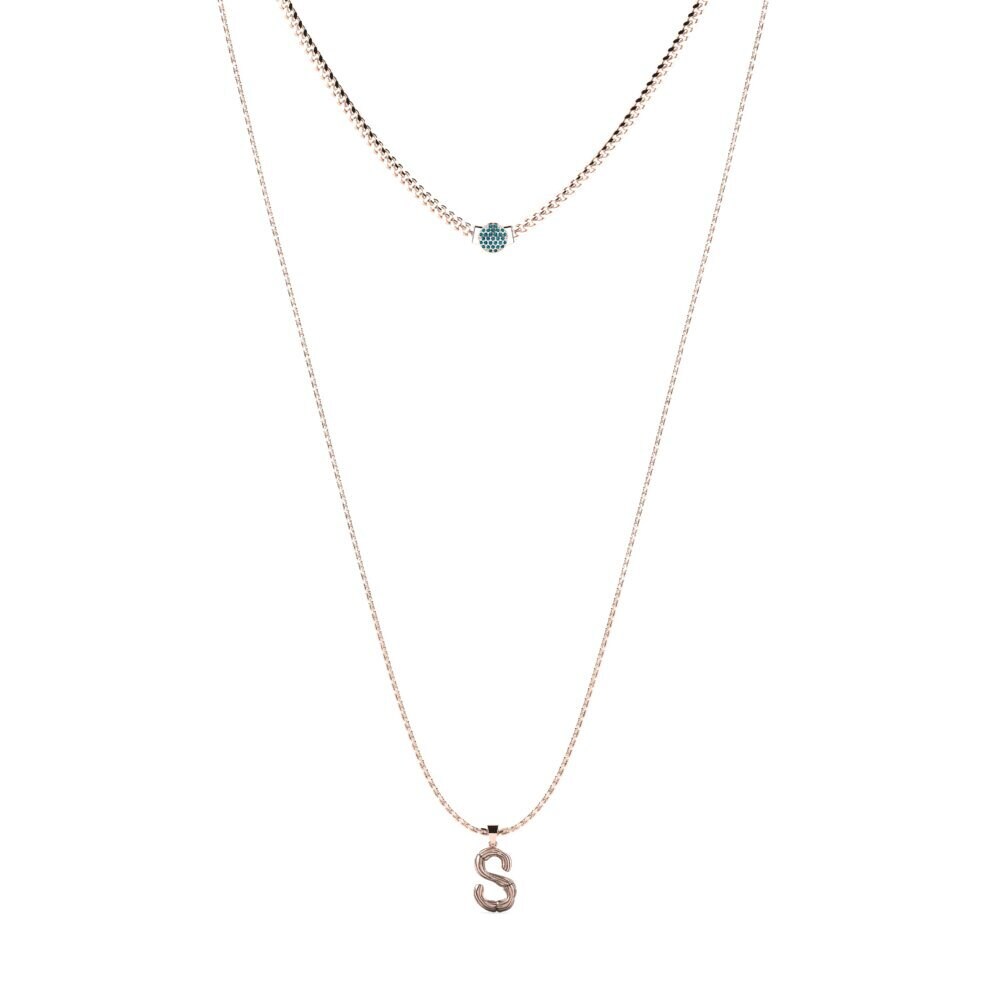 Rotgold 585 Blauer Diamant Damen halskette Alaida S