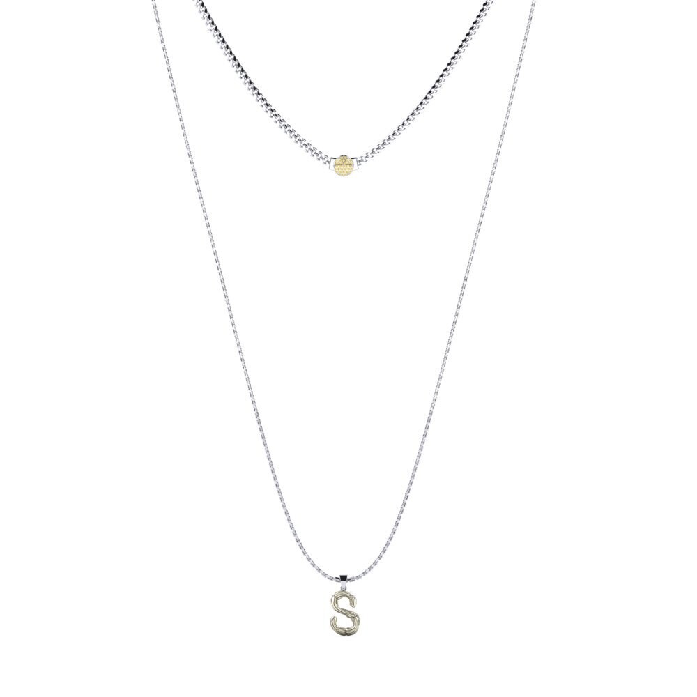950 Palladium Gelber Diamant Damen halskette Alaida S