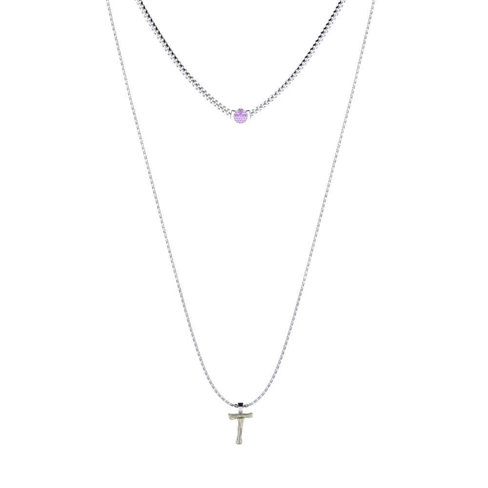 Rund Amethyst Damen halskette Alaida T