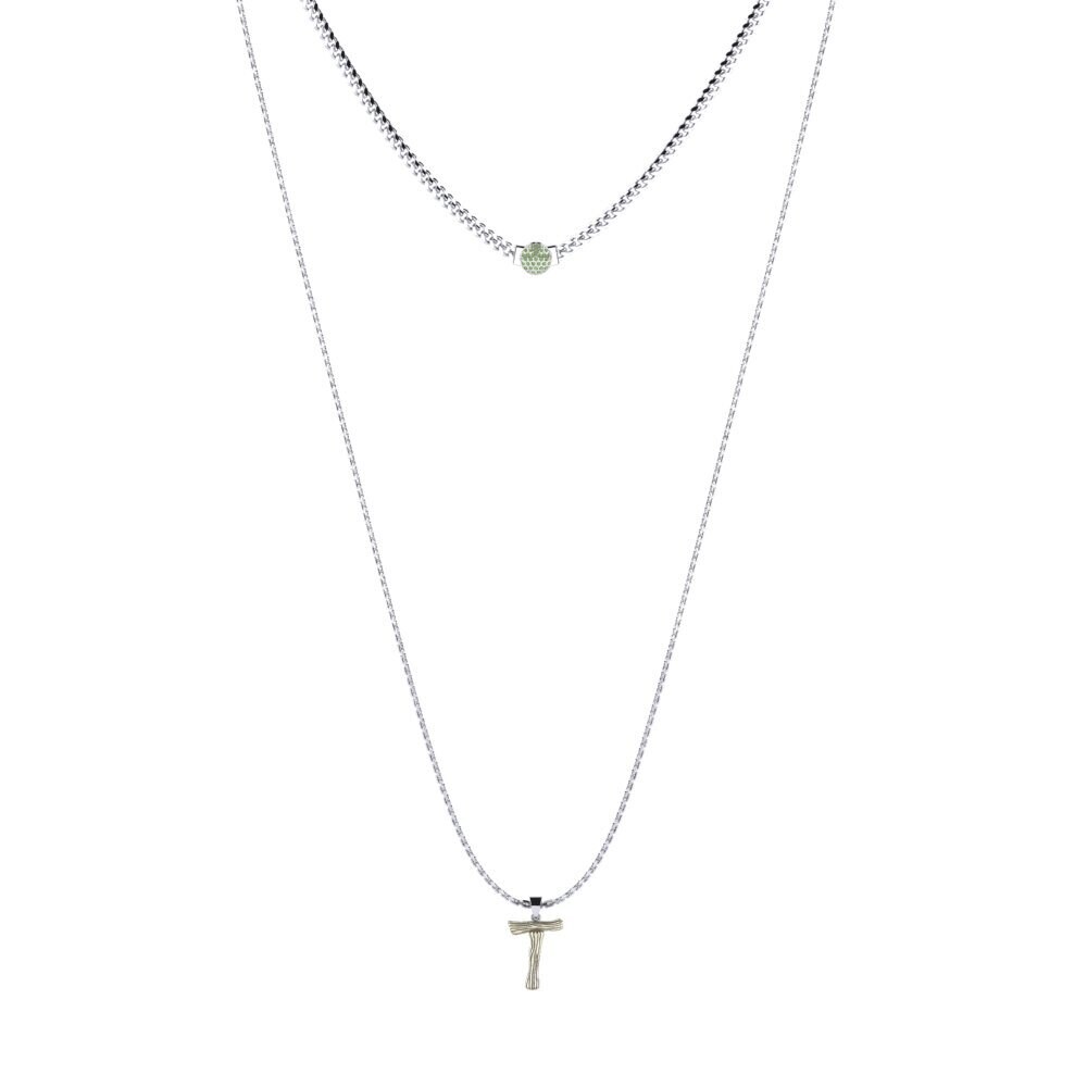 Rund Grüner Diamant Damen halskette Alaida T