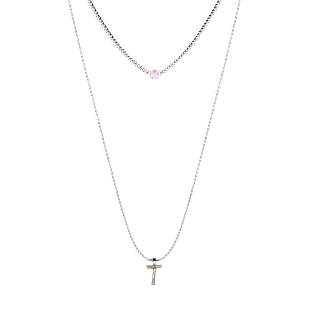 Rund Rosa Saphir Damen halskette Alaida T