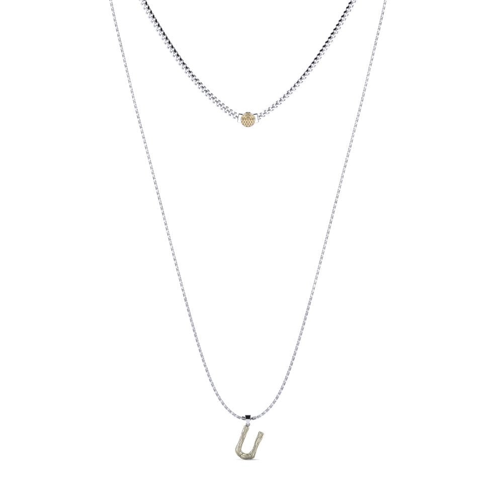 Rund Brauner Diamant Damen halskette Alaida U