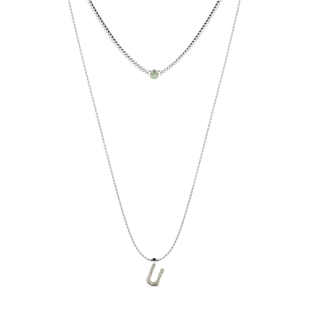 Rund Grüner Diamant Damen halskette Alaida U