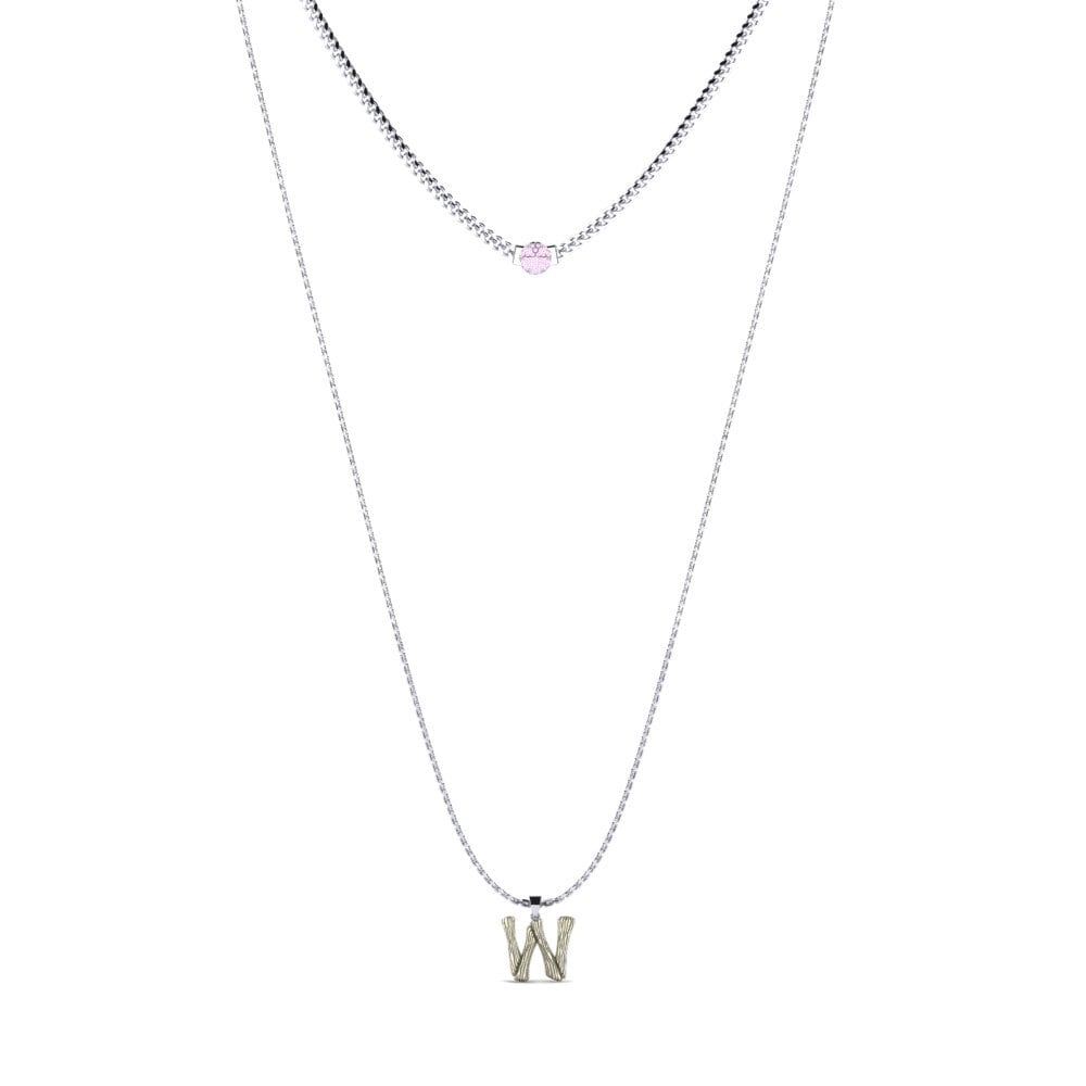 Rund Rosa Saphir Damen halskette Alaida W