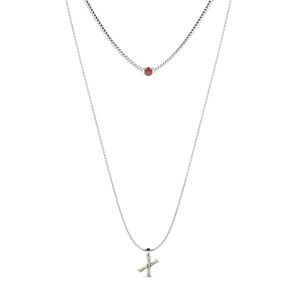 Rund Roter Zirkonia Damen halskette Alaida X