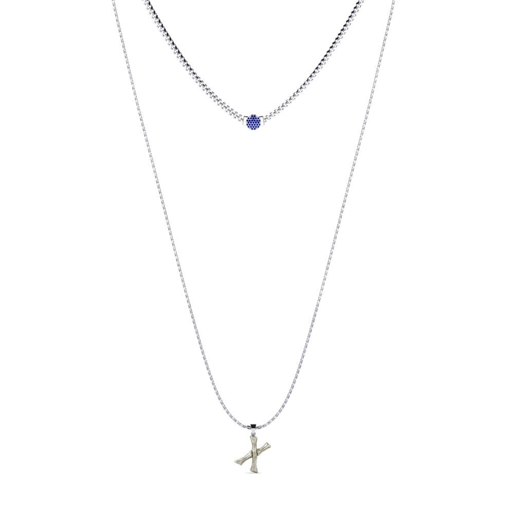Rund Saphir Damen halskette Alaida X
