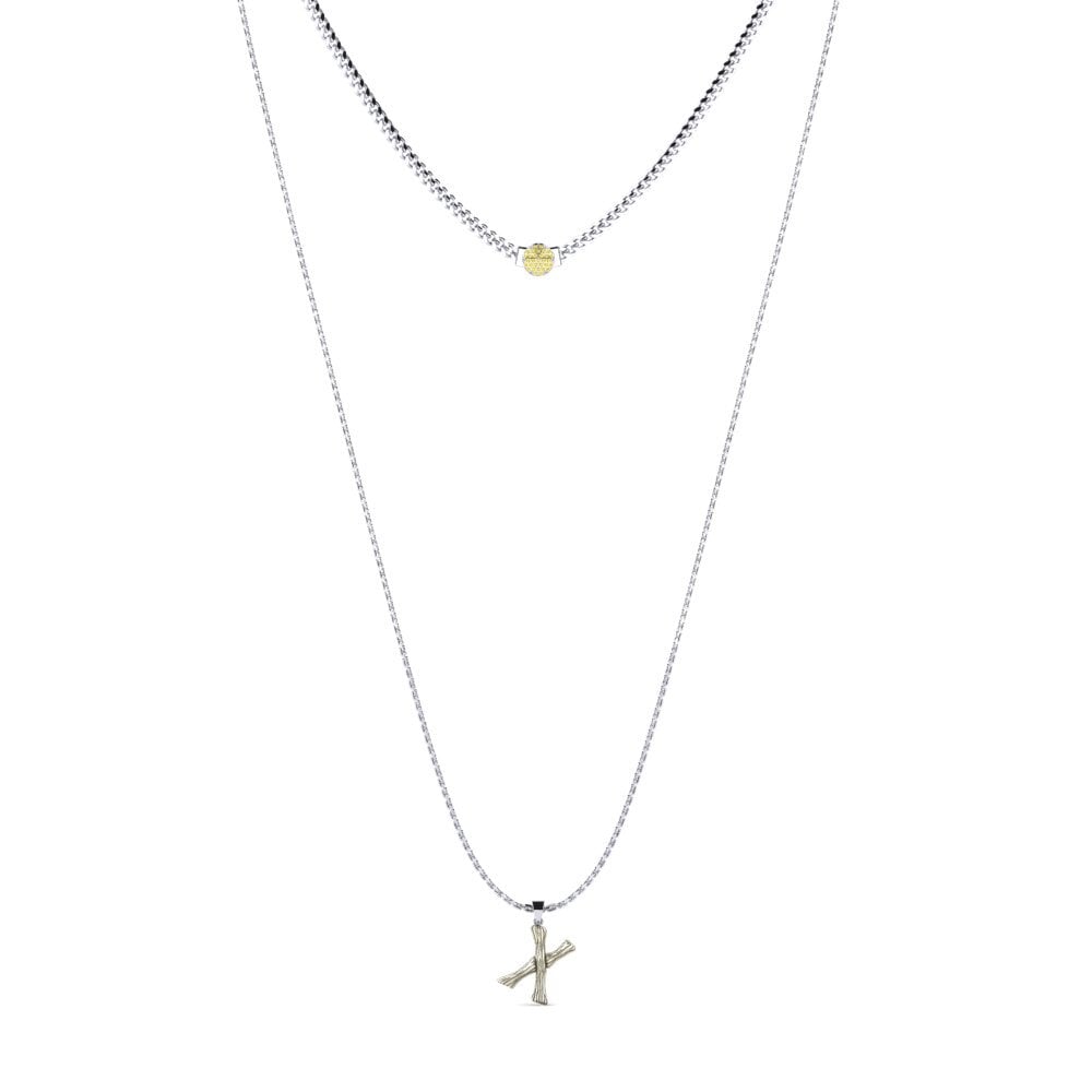 Rund Gelber Saphir Damen halskette Alaida X