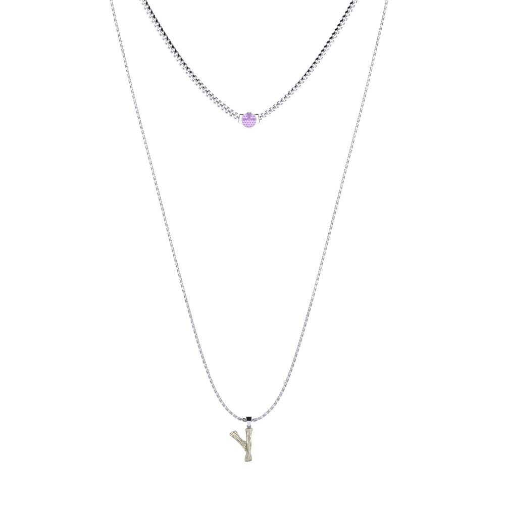 Rund Amethyst Damen halskette Alaida Y