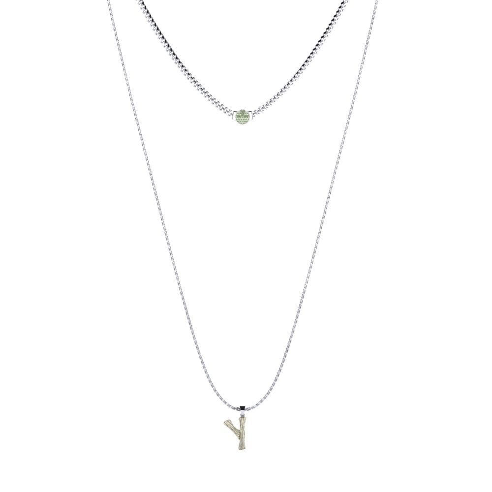 Rund Grüner Diamant Damen halskette Alaida Y