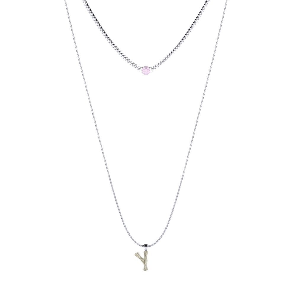 Rund Rosa Saphir Damen halskette Alaida Y